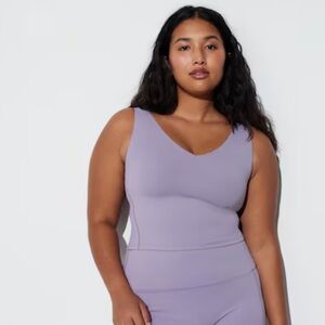 UNIQLO PURPLE AIRISM ACTIVE TANK TOP W BRA, Size L